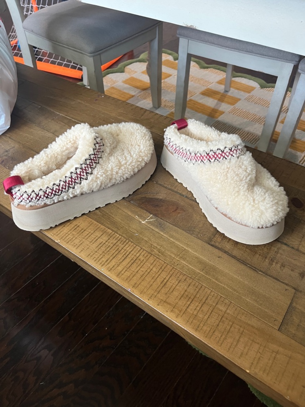 Ugg Cozy Cream Sherpa Platform Slip-On Shoes